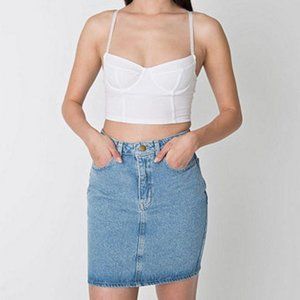 American Apparel High-Waisted Denim Mini Skirt